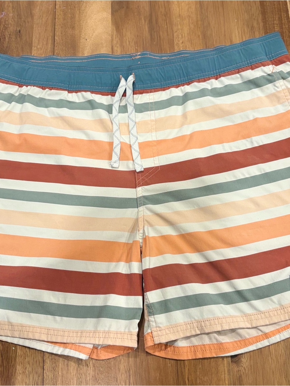 Patagonia Striped Board Shorts Swim Trunks Retro Surf Organic Cotton XL